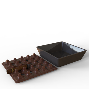 OEM artesanía al por mayor Logotipo de forma personalizada al aire libre a prueba de viento <span class=keywords><strong>terraza</strong></span> rejilla 16 agujeros gran cuadrado de cerámica Cenicero con tapa - Product Image 2