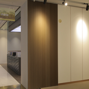 Pannello murale WPC personalizzato interno decorativo striscia di <span class=keywords><strong>legno</strong></span> <span class=keywords><strong>rivestimento</strong></span> in plastica composita <span class=keywords><strong>parete</strong></span> - Product Image 6