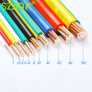 Maison Câblage <span class=keywords><strong>BV</strong></span> H05V-U H07V-U Conducteur en cuivre pur à noyau solide 1.5 2.5 4 6 10mm2 Fil électrique Pvc Fils et câbles isolés - Product Image 2