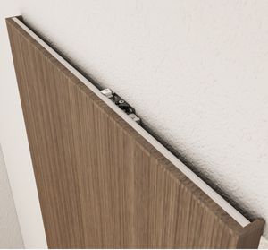 مجموعة أجهزة حديثة من الألومنيوم الفضي بباب واحد من باب الحظيرة ، نظام انزلاق شبح شبح لغرفة النوم ، طراز زخرفي - Product Image 1