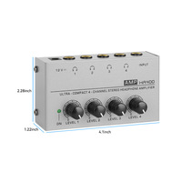 Console de mixage populaire transfrontalière HA400, amplificateur de monitoring, mini amplificateur casque de mixage quatre voies
