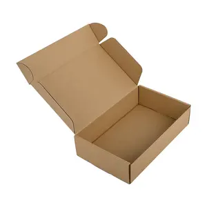 Çevre dostu kahverengi kraft kağıt katlama posta gönderim kutusu oluklu karton nakliye kutuları