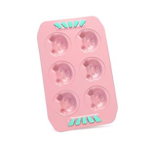Pink 6-Cavity Cartoon Pig Cake Mold Non-Stick Baking Pan For Home DIY Baking Tools - Product Image 1