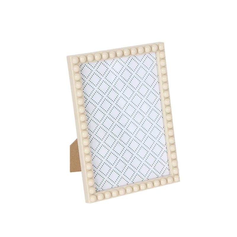 Vente chaude 5x7 pouces blanc MDF matériel plaque arrière cadre photo avec support de cadre en plastique