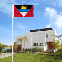 Bandera de Antigua de 3x5 pies, poliéster de lujo resistente y duradero, para interiores/exteriores con rayas cosidas y ojales de latón