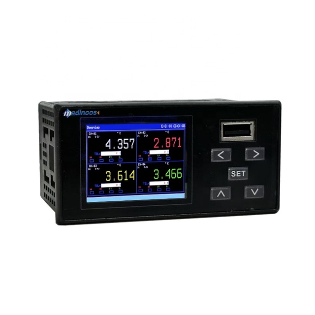 MPR400B:0.2%FS High Precision 2/4-Channel Mini Digital LCD Temperature Data Logger Plastic Housing OEM 4-20mA Retransmission+USB