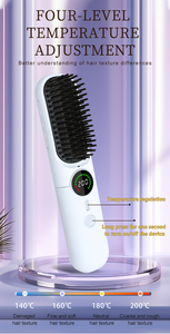 فرشاة تمليس الشعر اللاسلكية 3 في 1 من MRY، مكواة مسطحة وفرشاة تجعيد، بطارية 5000 مللي أمبير، أربعة مستويات حرارة، أداة تصفيف الشعر محمولة - Product Image 4