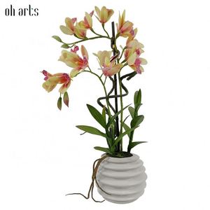 Orchidées artificielles Phalaenopsis à tige unique, aspect naturel, blanches, pour la décoration intérieure et extérieure, vente en gros - Product Image 1