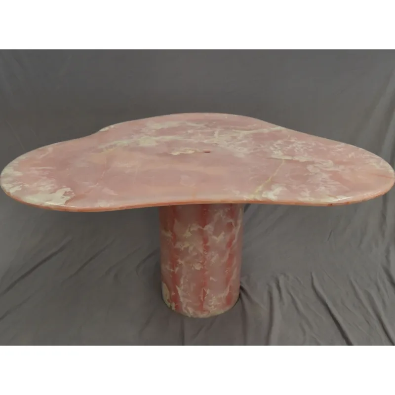 Meubles de salle à manger en pierre naturelle SHIHUI taille personnalisée Table à manger en marbre moderne de luxe en onyx rose