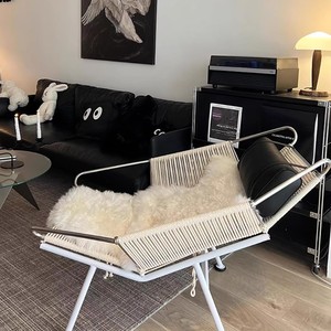Chaise longue <span class=keywords><strong>de</strong></span> canapé tissé <span class=keywords><strong>de</strong></span> <span class=keywords><strong>salon</strong></span> créatif moderne <span class=keywords><strong>de</strong></span> <span class=keywords><strong>petit</strong></span> appartement au design danois - Product Image 1