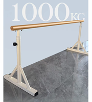 Sistem Barre Balet Berdiri Sendiri WellShow Steel & Wood yang Dapat Disesuaikan Tingginya 120cm Maks 250kg, Bar Dansa untuk Latihan di Rumah