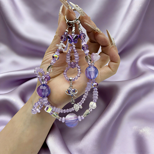 Chaîne de téléphone portable universelle détachable personnalisable avec perles en cristal et résine, cordon de 15 cm, style Ins, petit design de niche, <span class=keywords><strong>pendentif</strong></span> - Product Image 1