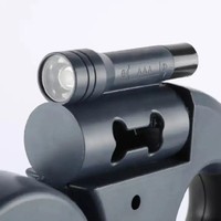 Laisse pour chien rétractable double anti-emmêlement 360° avec lumière LED et distributeur de sacs à déjections