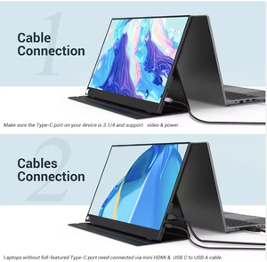 Monitor Portátil para Juegos OEM/ODM de 15.6 Pulgadas, Ligero y Delgado, con Altavoces Integrados, IPS 1080P FHD, Compatible con USB-C <span class=keywords><strong>HDR</strong></span>, para Laptops y <span class=keywords><strong>PS4</strong></span> - Product Image 2