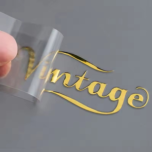5X5CM 3D Gold Silver Transfer Sticker Name LOGO Personalized <b>Packaging</b> Electroplate Custom Metal Sticker - Product Image 4