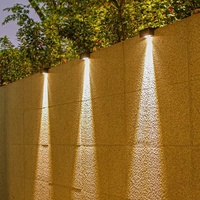 Lampe solaire LED étanche IP65 avec capteur de lumière, en alliage d'aluminium, longue bande cylindrique/carrée en polycarbonate, pour mur et clôture extérieure