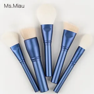 Belleza private label 2024 new listing blue sea aluminum customizable professional makeup brush set