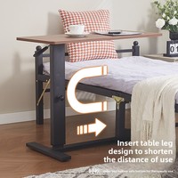 Table de bureau réglable en hauteur à pression d'air, mobile, pour ordinateur, chambre et maison, table de chevet simple