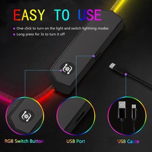 Alfombrilla de Ratón para Juegos RGB con Diseño de Olas Japonesas, Tamaño Extendido Grande, Base de Goma Antideslizante, Alfombrilla de Ratón LED para <span class=keywords><strong>PC</strong></span> y Juegos - Product Image 4