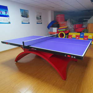 Mesa de Ping Pong Rainbow con Tablero de Fibra de Alta Densidad de 18 mm, Mesa de Tenis de Mesa Independiente y Resistente con Patas Amarillas y Rojas - Product Image 3