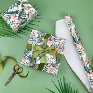 Palm Leaves Wrapping Paper Roll 47.23 Square Feet Hawaiian Tropical Floral Gift <b>Wrap</b> For Birthday Valentines Mothers Day - Product Image 2