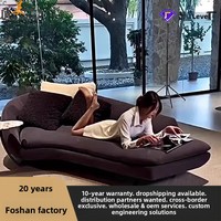 Chaise longue inclinable modulaire de style minimaliste italien avec tissu en velours flocon de neige pour le salon