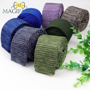 Cà Vạt Dệt Kim Màu Trơn Cà Vạt Dệt Ngắn Gọn Cà Vạt Tuxedo Nam Màu Xanh Biển Đỏ Quà Tặng Cravat Mỏng Hẹp Dự Tiệc Phụ Kiện Thời Trang Màu Xanh Quân Đội - Product Image 1