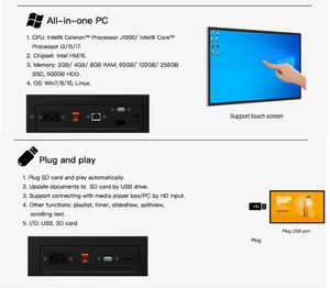 <span class=keywords><strong>Windows</strong></span> <span class=keywords><strong>10</strong></span> thông minh hiển thị 13.3 15.6 18.5 inch hiển thị kỹ thuật số Win <span class=keywords><strong>10</strong></span> i5 i7 6th Gen 10th Gen Máy nghe nhạc quảng cáo Màn hình máy nghe nhạc treo tường - Product Image 3