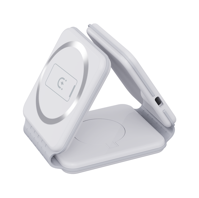 3In1 Foldable Travel Portable Fast Charging Wireless Charger with Holder Magnetic Power Bank 15W