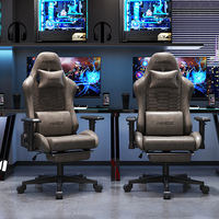 Chaise de jeu d'ordinateur rose de bonne qualité, chaise de gaming en cuir pivotant et inclinable, chaise de gaming de course