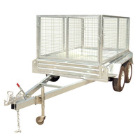 Remorque de mini-tracteur galvanisée 2025, 7x5 pieds, type cage avec système de déchargement, capacité de 750 kg