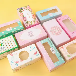 Cajas de galletas de diseño personalizado con ventana, alta calidad, precio de fábrica