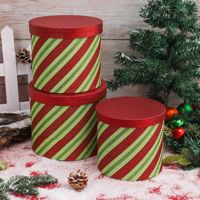 Evergreenwrap 3pcs Set Kotak Hadiah Natal Bulat Set Ember Bunga Kemasan Bunga Silindris Kotak Hadiah Bunga Kosong