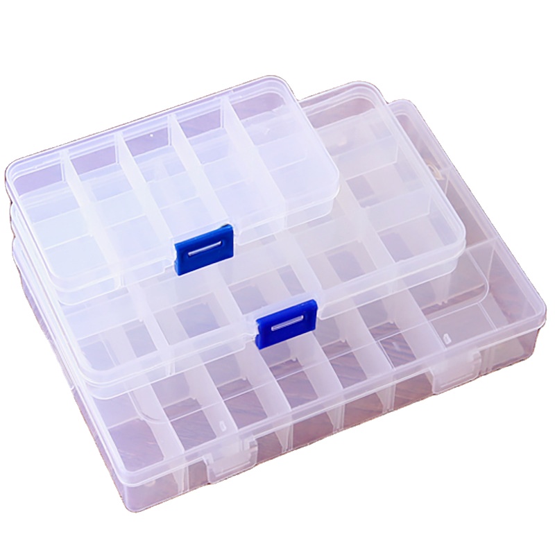 Регулируемая коробка для хранения с 10/15/24 отделениями, пластиковый кейс, Домашний Органайзер, коробки для украшений и бусин
