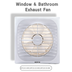Ventilador de Extracción para Baño NEDFON, 10 Pulgadas, Plástico, Montaje Axial en Pared, Eléctrico, 220V, Blanco, APC10-S-NDC - Product Image 1