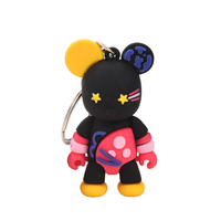 Porte-clés créatif petit ours, pendentif en PVC mignon pour femme, pour voiture, téléphone portable, sac, pour couples, design cartoon
