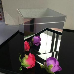 Luxury Golden Silver <strong>Mirror</strong> Acrylic Flower <strong>Box</strong> - Product Image 1