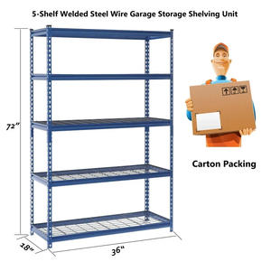 Solution d'étagères de rangement durable à 5 niveaux, étagères en fil métallique, rayonnage d'entrepôt avec système d'étagères en acier - Product Image 2
