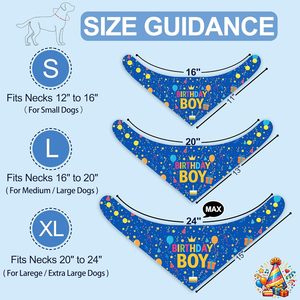 <span class=keywords><strong>Bandana</strong></span> per cani THLOH per compleanno, con bottoni a pressione, blu, a doppio strato, reversibile, in raso setoso, con stampa di lettere, taglia Media/Grande, per compleanno - Product Image 2