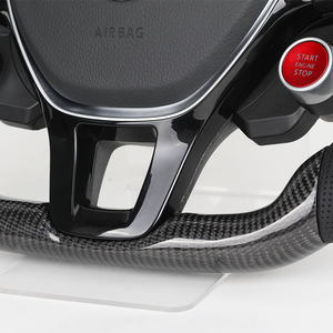Volante LED de fibra de carbono con botón de inicio para Volkswagen <span class=keywords><strong>VW</strong></span> Glof 5 6 7 MK7 <span class=keywords><strong>Polo</strong></span> <span class=keywords><strong>GTI</strong></span> Passat B8 Tiguan Jetta Arteon t-roc - Product Image 3