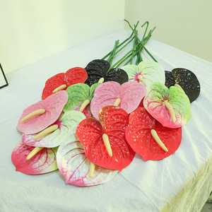 Anthurium Artificial <b>Flower</b> Soft Rubber Single Branch Wedding Home Decor Outdoor <b>Ornament</b> Bionic Plant 3D Printed - Product Image 4