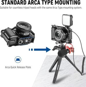 NEEWER-Jaula de aluminio para cámara, dispositivo de grabación de vídeo, placa QR tipo Arca, con rosca de <span class=keywords><strong>1</strong></span>/4 ", compatible con <span class=keywords><strong>Sony</strong></span> <span class=keywords><strong>1</strong></span>/2/2" - Product Image 4