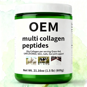 Poudre de peptide de collagène hydrolysé bovin 600g Supplément de beauté anti-âge soutenant les avantages antioxydants éclaircissants de la peau - Product Image 1