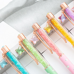 Bán buôn mới sáng tạo bốn lá cỏ ba lá pha lê bút bi phong cách dễ thương với logo có thể in - Product Image 2