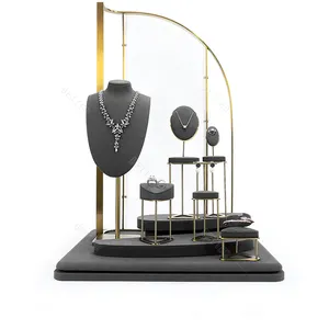 High quality fashion jewelry displays for store microfiber jewelry stand display set jewelry display neck necklace bust