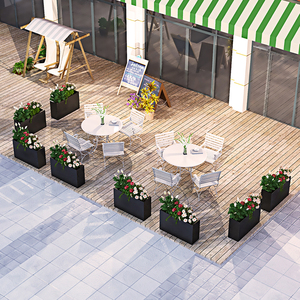 Pots <span class=keywords><strong>de</strong></span> jardin carrés <span class=keywords><strong>de</strong></span> grande taille en métal durable, peints à la poudre, sur mesure - Product Image 5