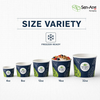 Gobelet en papier personnalisé OEM imprimé pour crème glacée, biodégradable, en kraft, jetable, pour yaourt glacé et gelato, 5oz 10oz, vente en gros en vrac