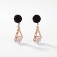 Boucles d'oreilles africaines personnalisées en acier inoxydable, géométriques, épaisses, avec clous, zircon vintage et plaqué or 18 carats