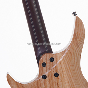 6 <b>String</b> Guitar Fanned Fret Headless Guitar Burl <b>Top</b> Ash Body Manufacturer Supply OEM Guitar Set for Beginner - Product Image 5