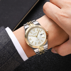 <b>Men's</b> round chronograph <b>watch</b> Luxury stainless steel wristwatch 30M waterproof quartz <b>watch</b> - Product Image 1